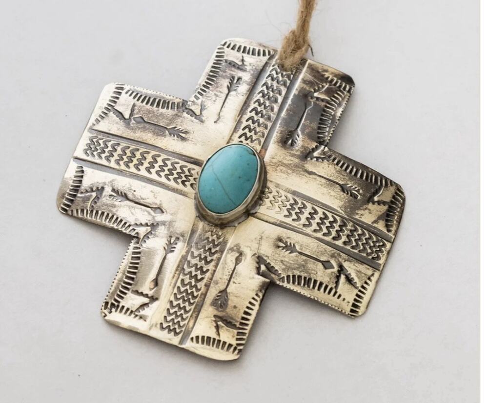 J. Alexander Cross Turquoise Pendant Ornament